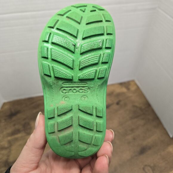 Crocs Handle It Rain Boots Green Waterproof Slip On Kids Shoe Size C7 - Picture 5 of 5